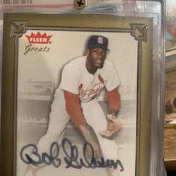 Signed Bob Gibson Fleer