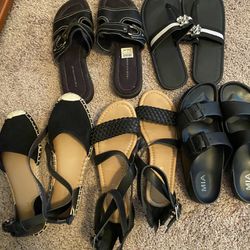6 Pairs Of Nice Sandles Good For Any Dress Or Outfit All Together, Size Seven