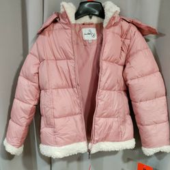 New Pink Youth Girls Jacket with hoodie & Pockets