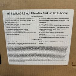 HP Pavillion 32” 4K All-In-One Desktop