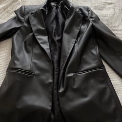 Zara Faux Leather Blazer