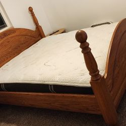 California King Wood Frame Bed With Brand New Box Springs And Mattress Included 