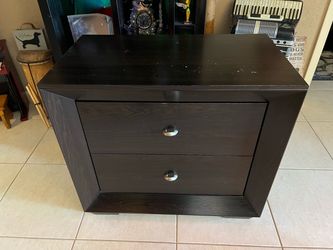Dark Wooden Night Stand with Drawers