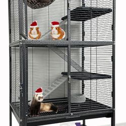 Large Two Full Story Deluxe Double Unit Four Tier Animal Cage