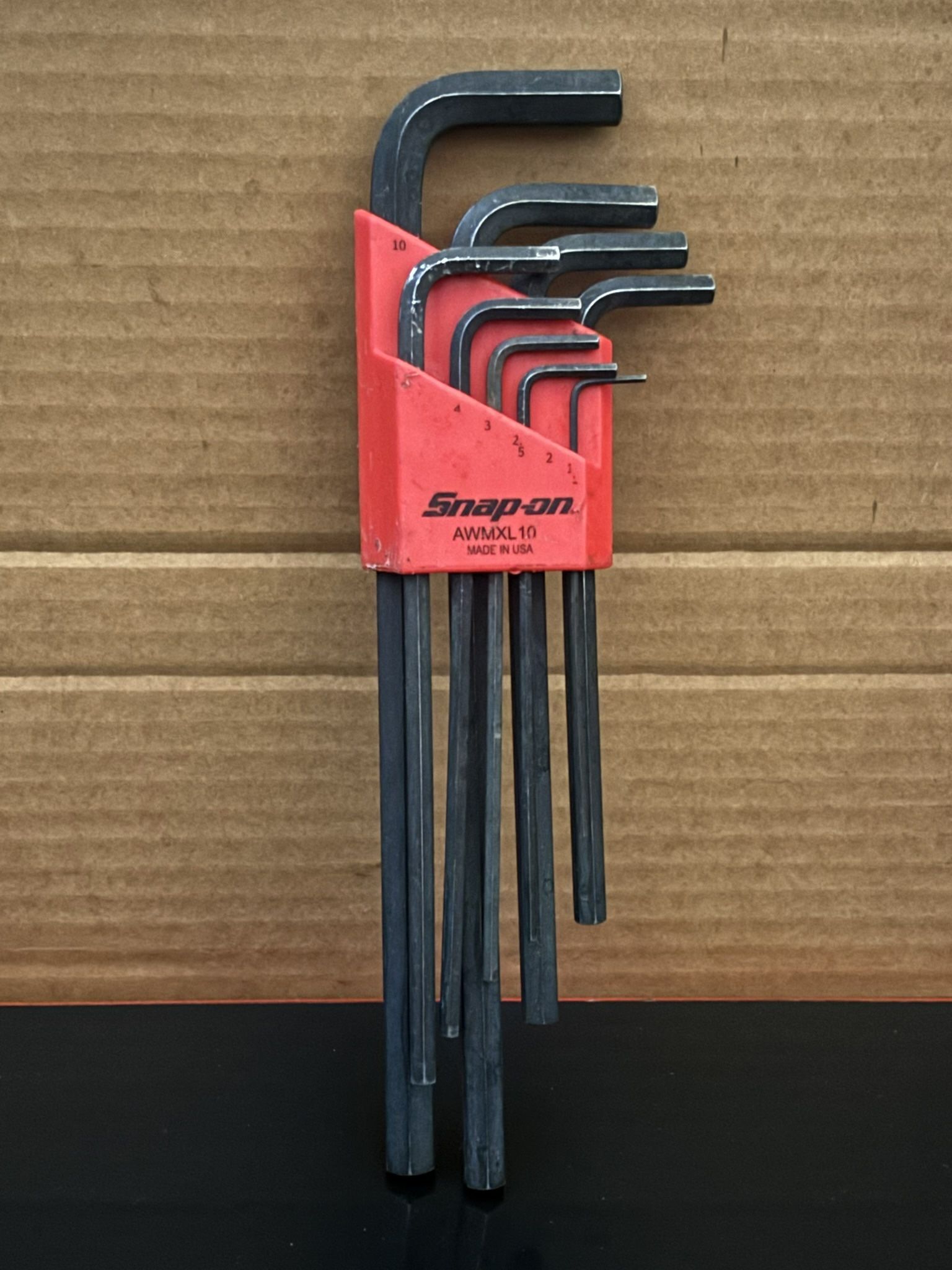 Snap-on Tools 9 pc Metric Extra-Long L-Shaped Hex Key Set (1.5-10 mm) Missing 2 mm