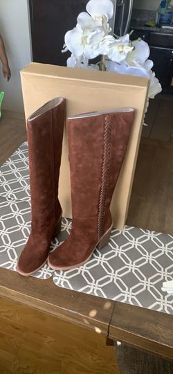 UGG Australia W Maeva Tall Brown Suede Leather Boot obo