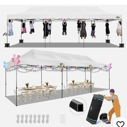  10'x30' Pop Up Canopy Heavy Duty Waterproof UPF 50+ Tent 