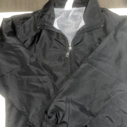 BLACK ZIP UP RAIN JACKET