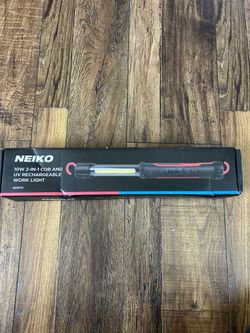 NEIKO 40337A Cordless 10-Watt 2-in-1 COB LED and UV Work Light with Rechargeable 4000-mAh Li-Ion Battery, Up to 8 Hours Run Time, Magnetic with 2 Swiv