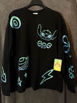 Disney Crewneck Stitch 626 Long Sleeve Black Spirit Jersey
