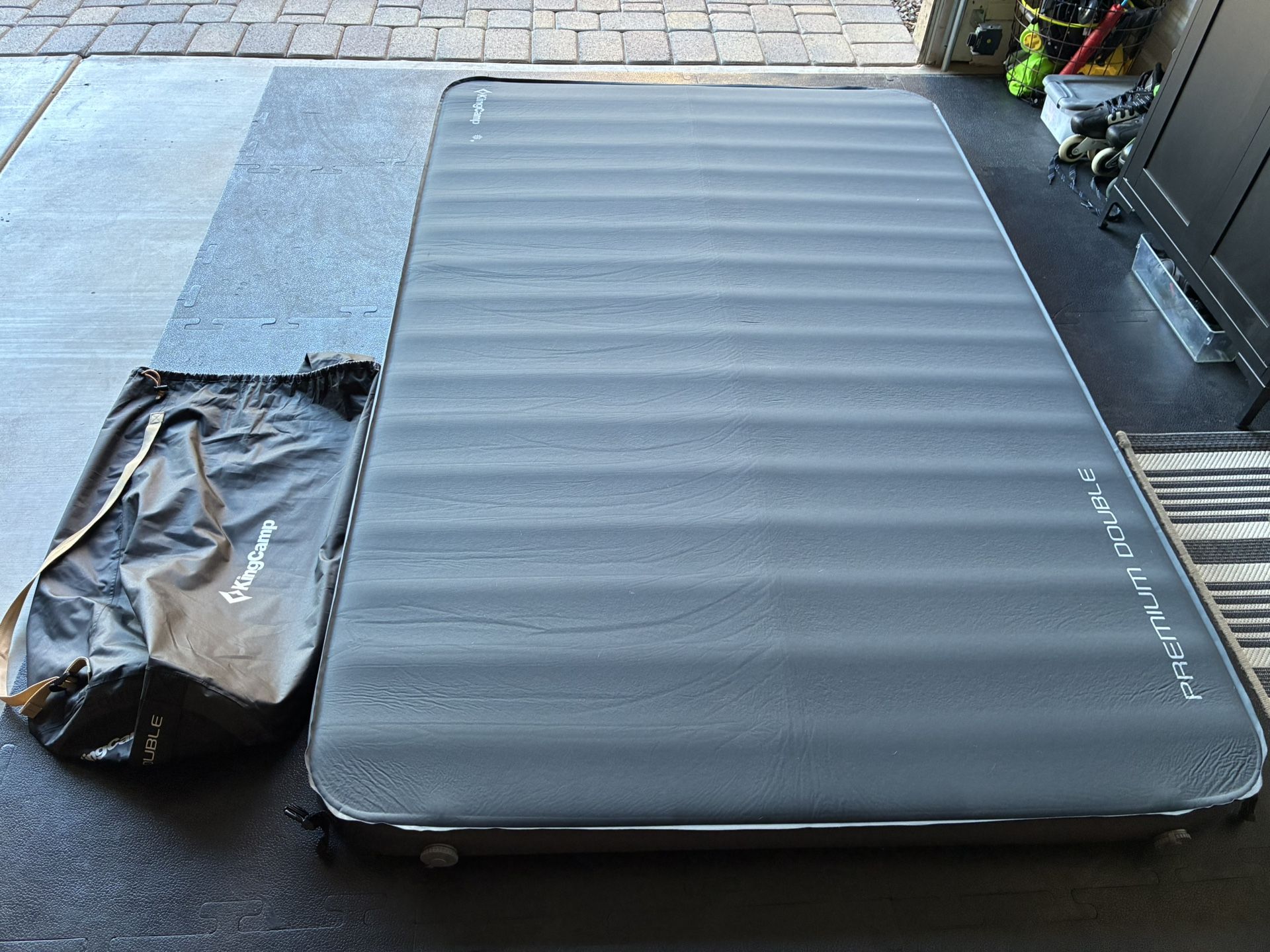 Like New King Camp Full Size Self inflating Sleeping Pad With memory Foam