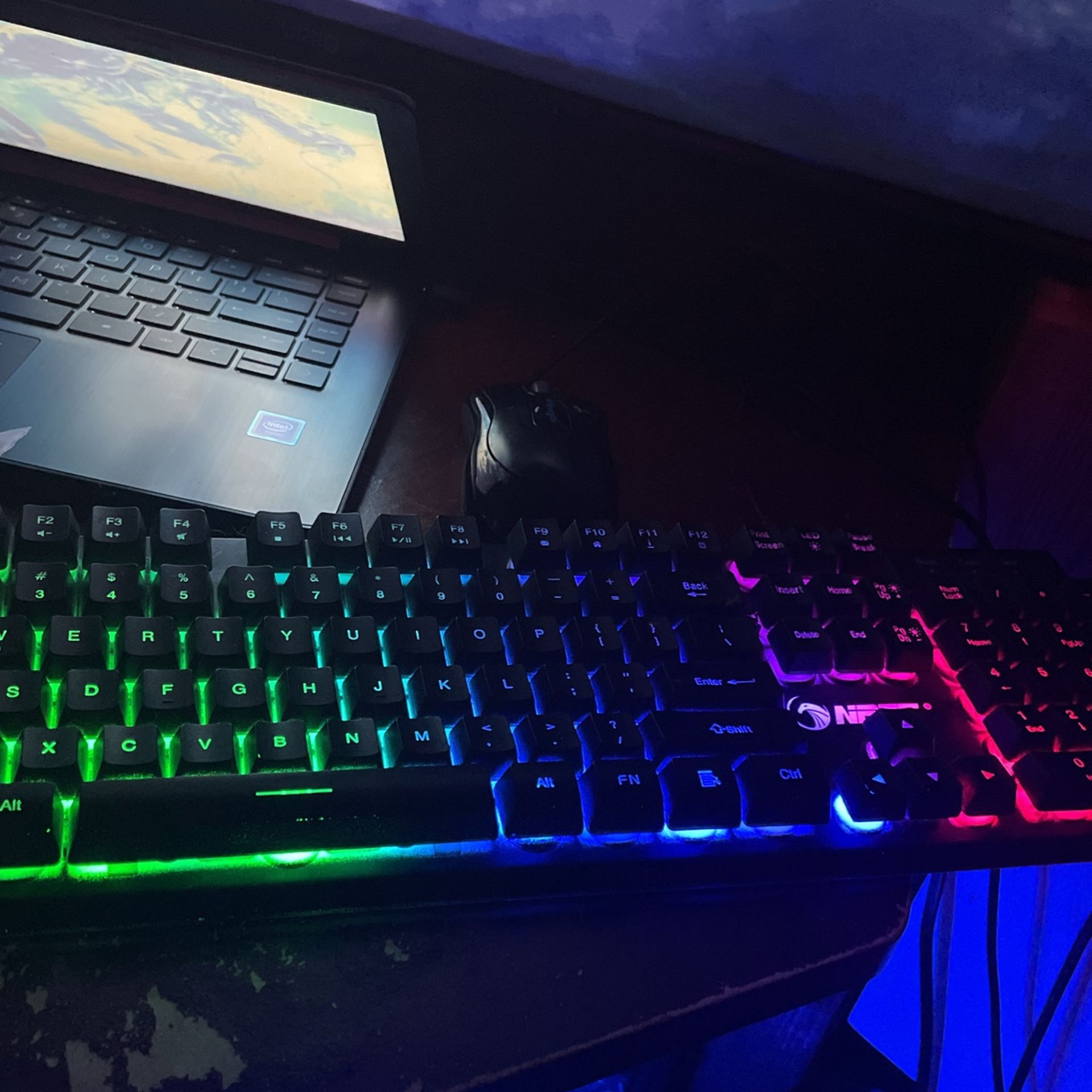 Light Up Keyboard With Usb And Wired Mouse