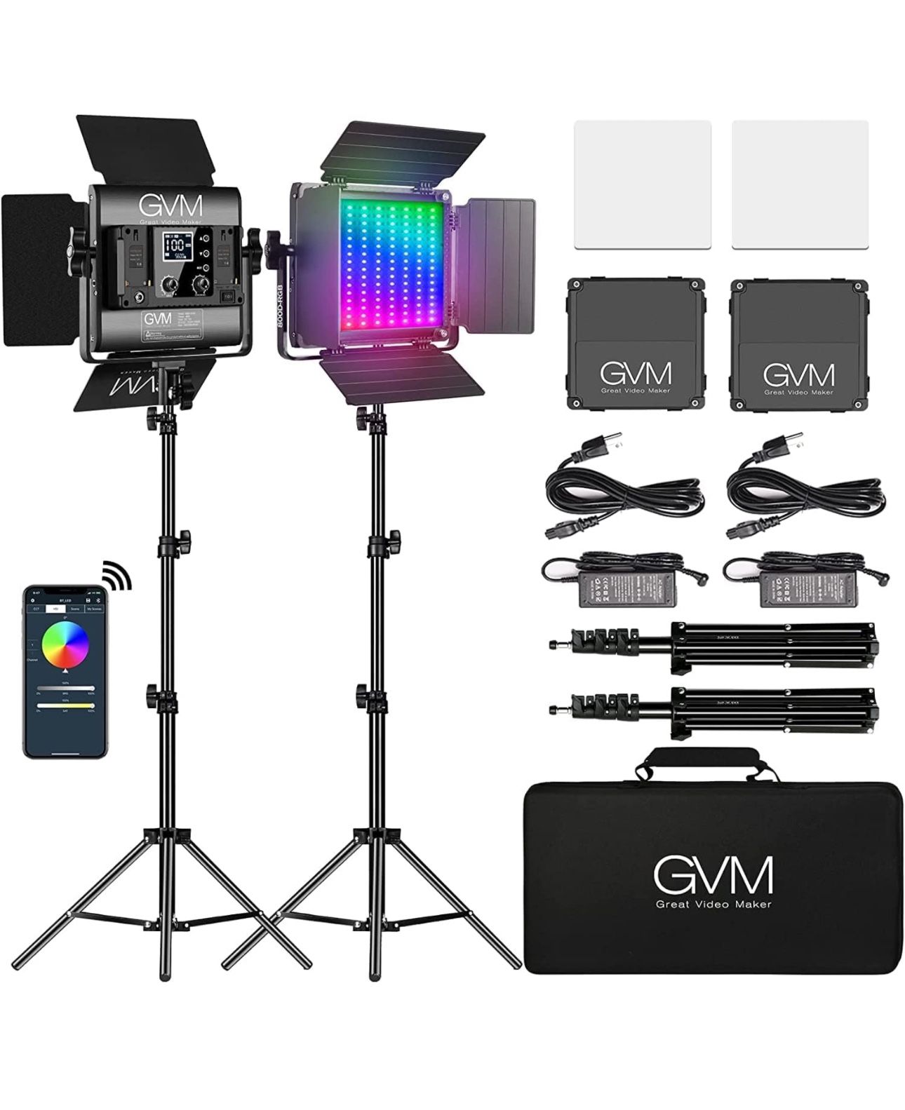 VM RGB LED Panel Video Light, Photography Lighting with APP Control