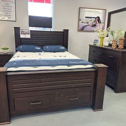 Queen And King Platform Bed - Brown Or Black 