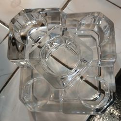 Heavy 3D Crystal Tealight Candle Stand Hold 5 Candles 
