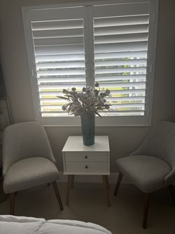 West Elm set of two beautiful side chairs & onus wooden table
