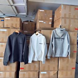 🔥 FEAR OF GOD ESSENTIALS HOODIE – BLACK / LIGHT OATMEAL / DARK OATMEAL – ALL SIZES XXS–XXL (NEW)