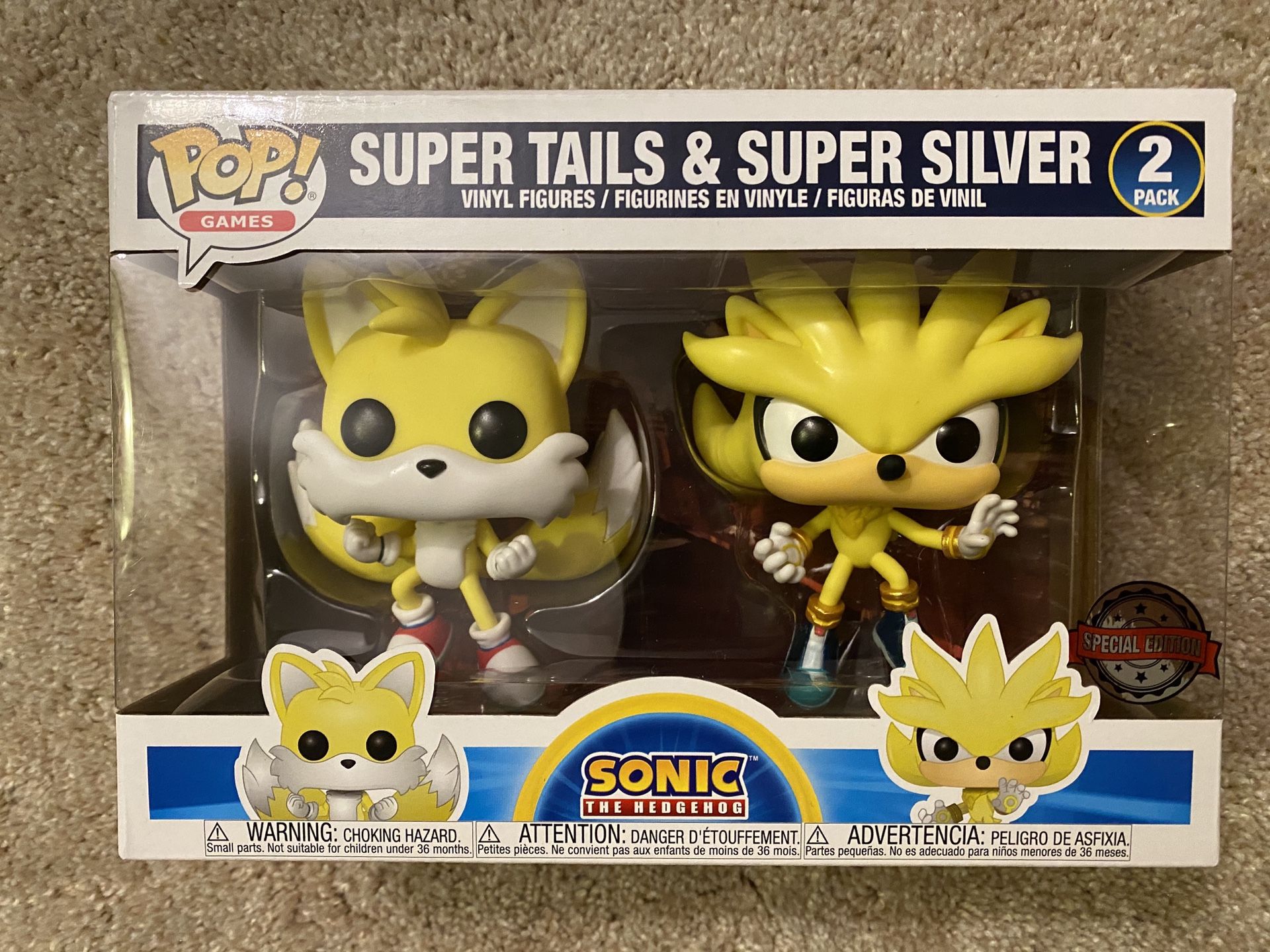FUNKO Pop Sonic Super Tails & Super Silver 2 Pack Special Edition