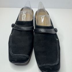 Naturalizer Joyful Black Suede Mules Women's Size 7.5M