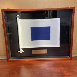 Wood Framed Shadow box International Signal Flag “S”