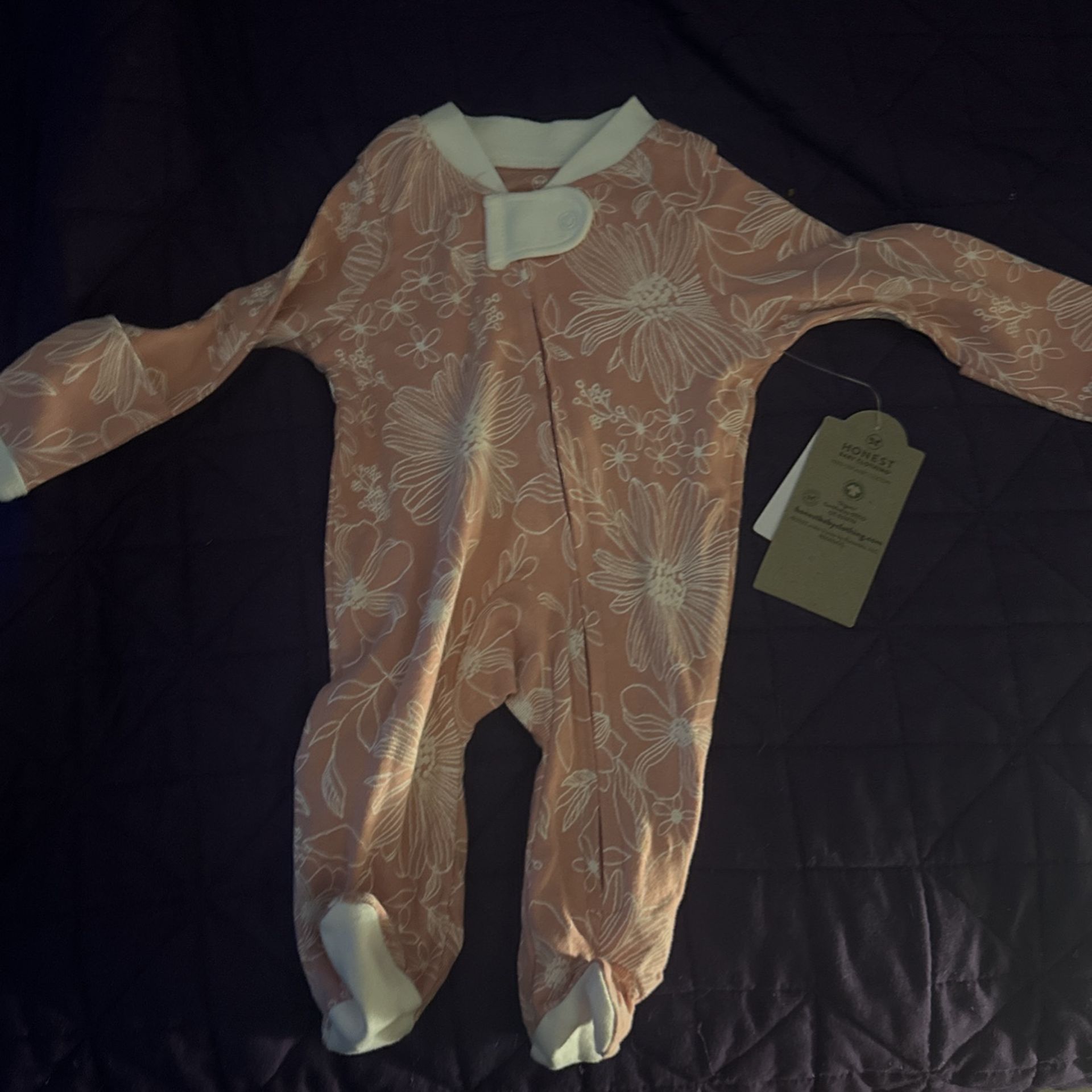 Baby Girl Preemie Footed Onesies. .