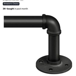 New Zeerobee Curtain Rods for Windows 66 to 120, 1 Inch Industrial Wrap Around Black Curtain Rod, Indoor/Outdoor Room Divider Adjustable Drapery Pole