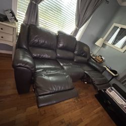 Electric Chocolate brown Leather Sofa Set