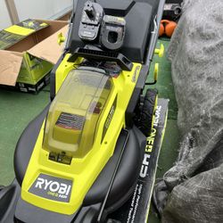 RYOBI ONE+ HP 18V Brushless 16 in. Cordless Battery Walk Behind Push Lawn Mower with Battery And Charger 