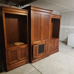 3 Piece Cabinets Glass Shelves