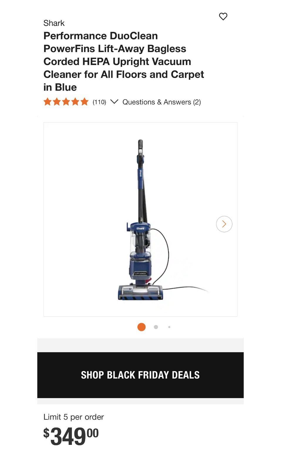 New in Box! Shark Performance Lift Away ADV Vacuum