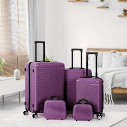 Purple 5 set luggage