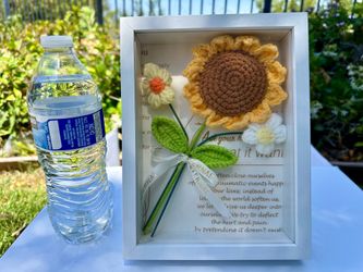 Handcrafted Crochet Sunflower Shadow Box – LOVE IS ETERNAL