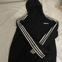 Adidas Hoodie Black With White Stripes