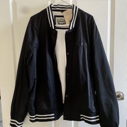Levi Strauss & Co. Water Resistant Striped Bomber Jacket (Size XL)