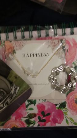 New Necklace, Angel Visor Clip & Monet Pin (Gold Toned)