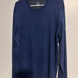 Vintage Nike Dri-Fit Men’s Running Training Shirt XL Long Sleeve Navy Blue Rare