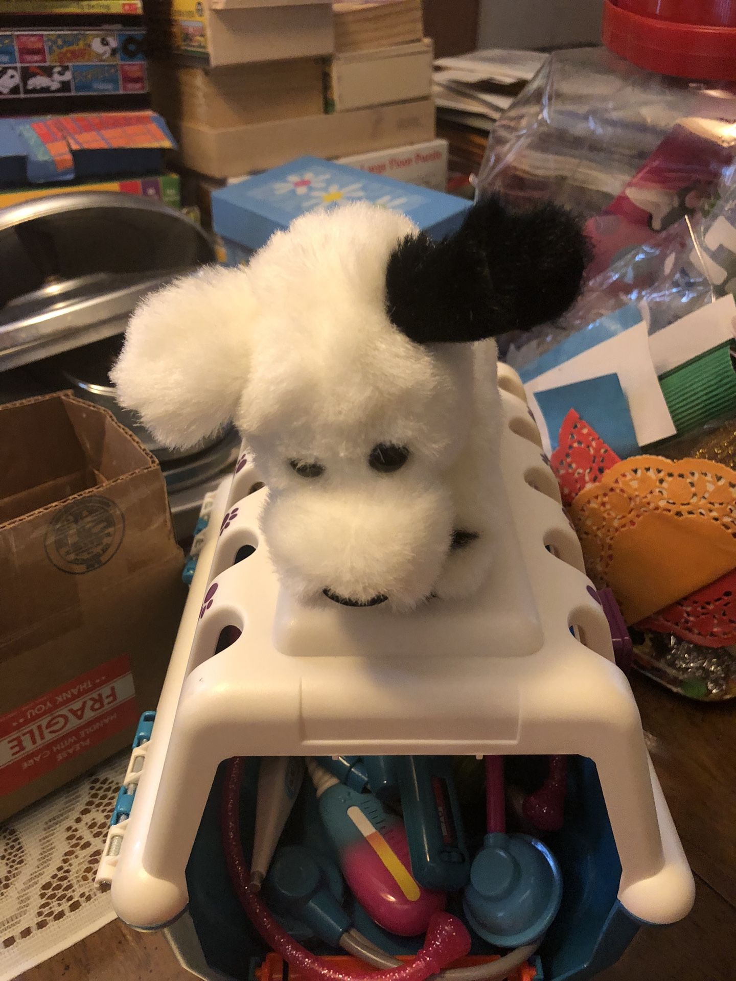 Adorable Toy Dog With Carrying Case Filled With Everything To Play with Like A Vetenarin