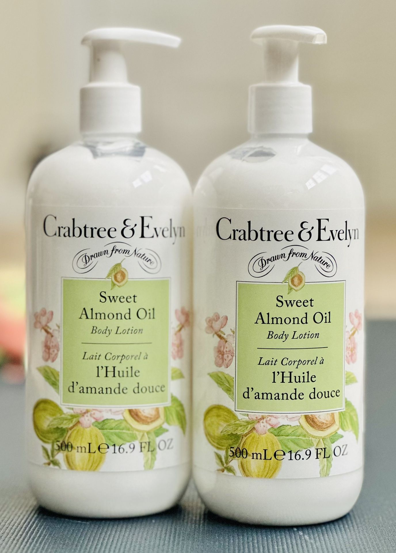 Crabtree & Evelyn Body Lotion Set 16.9oz Each - Sweet Almond Oil