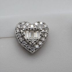 Moissanite Heart Stud Earrings | Rhodium S925 Silver