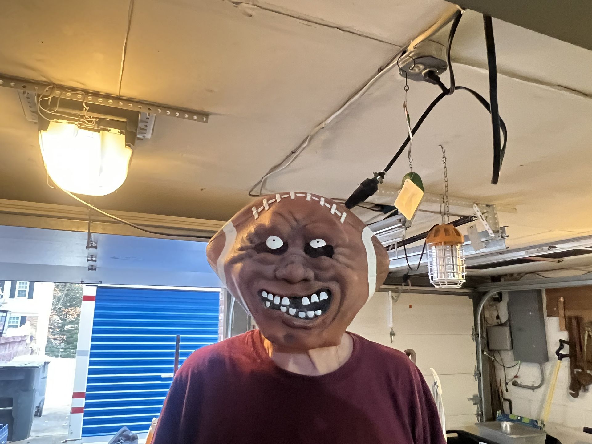 Vintage Halloween Mask MadBalls Football Full Head Rubber NightView Inc