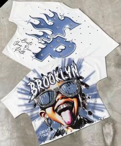 Brooklyn Graphic Print T-Shirts – Set of 2