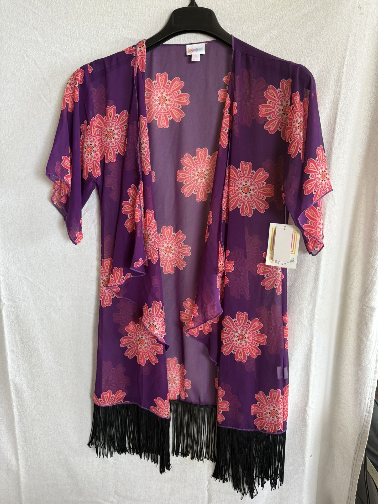 Women’s Lularoe Small Cover Up Sheer Kimono Multicolor New With Tag