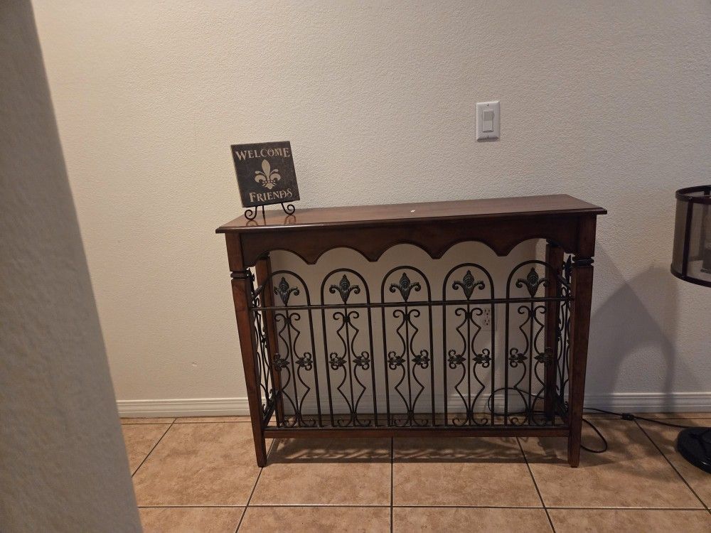 Wood Console Sofa Table Brown