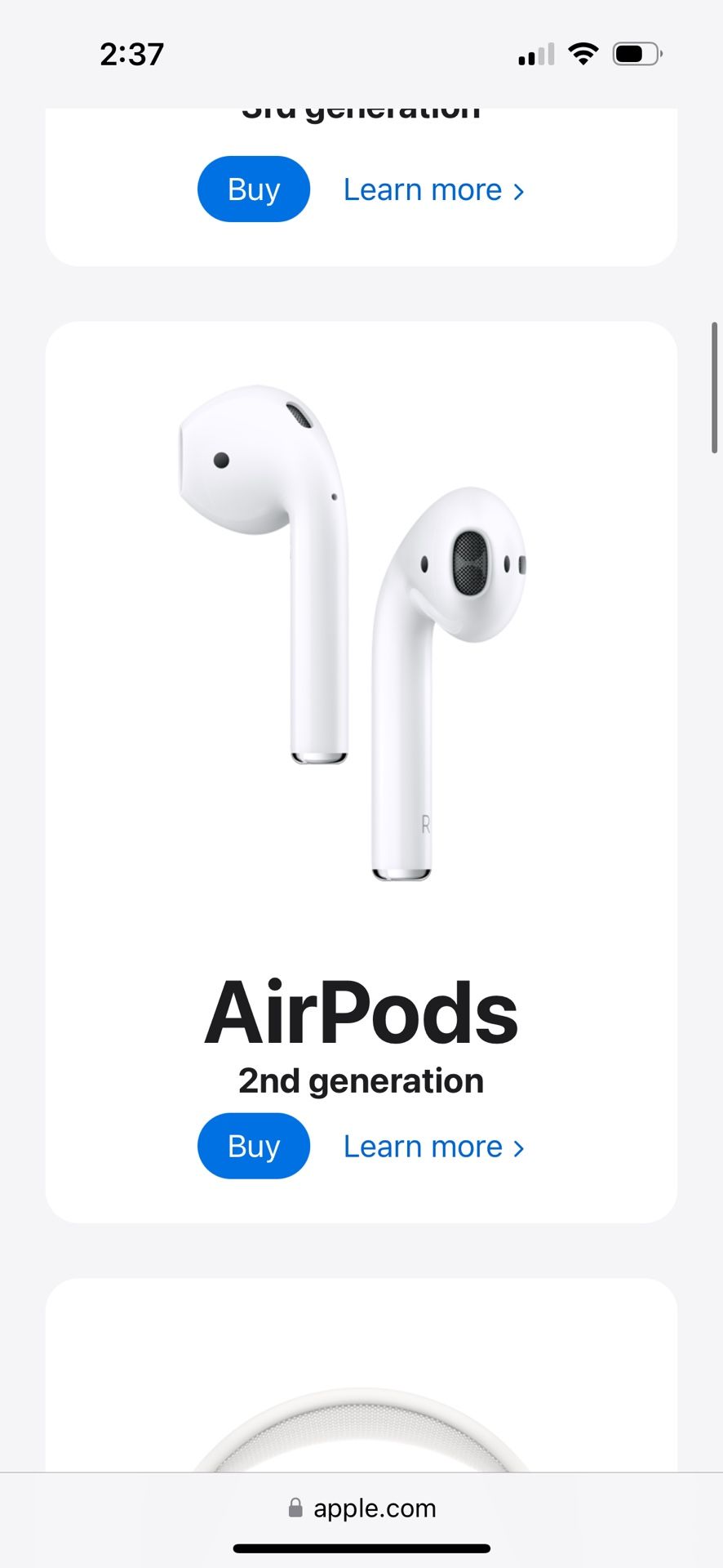 Apple AirPods Generation 2’s