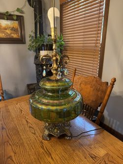 Ef & EF Industries Green Glass 3way Switch Lamp . No Shade