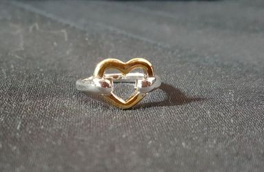 Sterling silver 2 tone heart ring