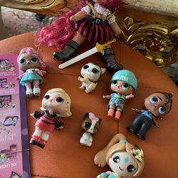 MINIATURE DOLLS LITTLE GIRLS LOT OF MINIATURE DOLLS BIG EYES PLUS ONE PIRATE GIRL DOLL DISNEY TRINITY BEYOND  FIGURES PLUS GUIDE