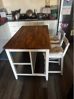 IKEA STENSTORP kitchen island with set of stools