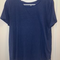 Women’s Shirt Dark Blue Scooped Neck Medium