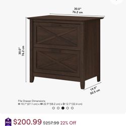 Farmhouse 2-drawer file cabinet. Bing Cherry Color Drawer File Cabinet